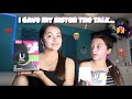 I gave my sister the girl talk... *funny*