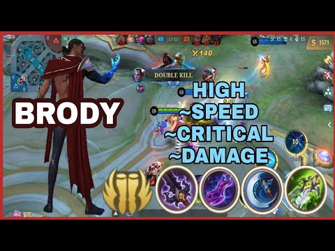 BRODY HIGH SPEED AND DAMAGE - NEW BEST BUILD AND EMBLEM 2023 | MLBB