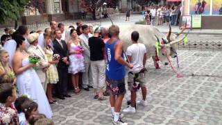 Съемки "Кавказской пленницы-2" у Дворца Бракосочетания в Симферополе