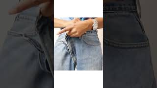 Easy DIY Crossover Jeans! #diyfashion #thriftflip