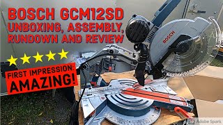 BOSCH GSM12SD Glide Miter Saw Unboxing, Assembly, Rundown and Review