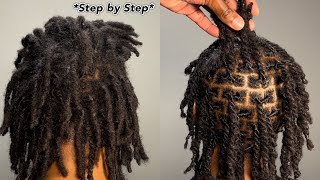 How to: Perfect Two Strand Retwist on Dreads. Step by Step beginner friendly retwist tutorial.