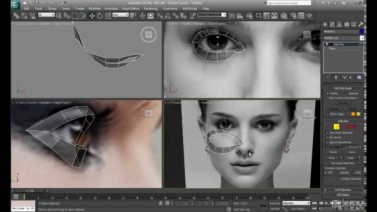 Human Character Head Modelling of Natalie Portman - 3ds Max Tutorial - video 16