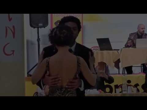  Yailet Suarez  and  Julio Alvarez  are  dancing  to  the  vals  "  Mentias  "  by  Juan D'Arienzo  at  Salonissimo Savona Tango Festival  in  2018