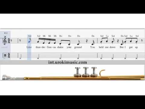 Lezioni di Tromba Katy Perry Roar Melodia Tutorial Spartito Imparare Insegnante Metodi Partiture