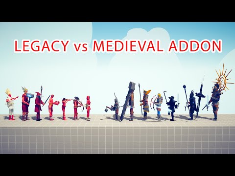 LEGACY TEAM vs MEDIEVAL ADDON TEAM - Totally Accurate Battle Simulator TABS