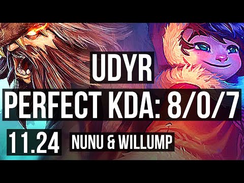 UDYR vs NUNU (JNG) | 8/0/7, Legendary, 300+ games | KR Diamond | 11.24