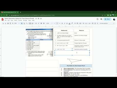 Saxon Geometry Lesson 27 Video: Two Column Proofs