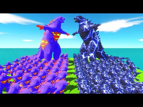 1vs1 Godzilla 2014 Superman vs Lightning - King Kong - Titan - Animal Revolt Battle Simulator