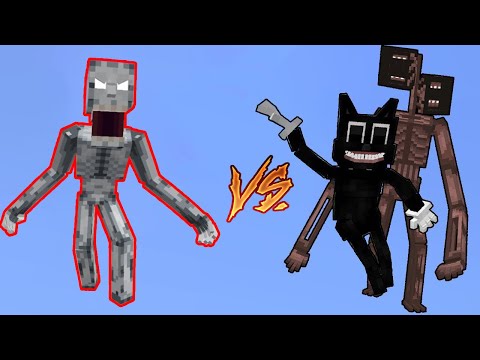 The Old SCP 096 Vs. Siren Head, Cartoon Cat in Minecraft