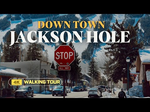 Jackson Hole Down Town  | 4K Walking Tour | Wyoming , USA | Summer in Billionaires Town |
