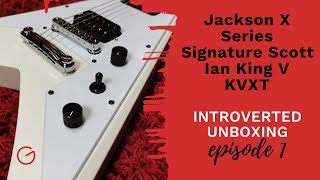 Video thumbnail for An introverted unboxing of a Jackson KVXT Scott Ian King V by Guitar Fascination