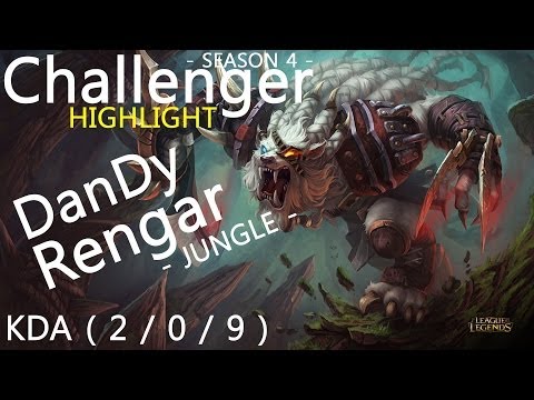 [하이라이트]Challenger - 댄디(DanDy) / 렝가(Rengar) 정글 (KDA 2/0/9)