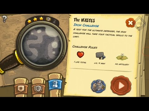Kingdom Rush - The Wastes (Level 10) Iron Challenge Hard/Veteran Difficulty Walkthrough