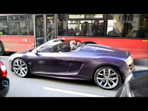 Shmeemobile LOUD revs! Audi R8 V10 Spyder with Quicksilver Exhausts in London