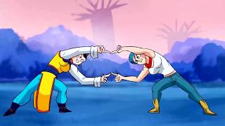 龍珠：琪琪和布瑪合體，弗拉薩卻和沙魯合體，孫悟空差點就被殺死