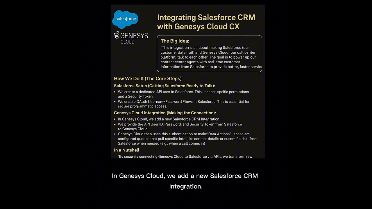 Salesforce CRM Integration with Genesys Cloud using APIs & Genesys Cloud Integration#genesyscloudcx