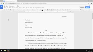 Google Docs: MLA Format Essay (2016)