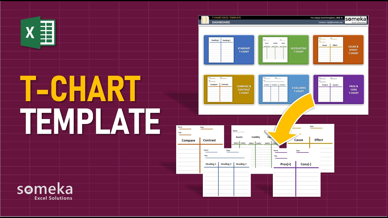 T-Chart Excel Template | Printable & Free Excel Template for T-Charts!