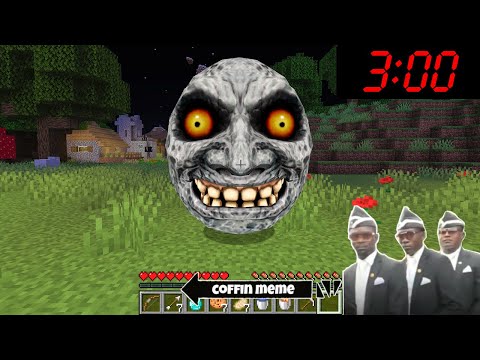 I found Real SCARY MOON in Minecraft - Coffin Meme
