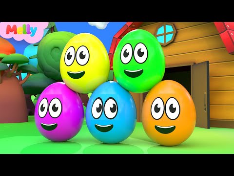 Aprender Colores y Números | Huevos de Colores en la Granja | Canciones Infantiles Melly en Español
