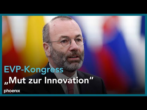 Manfred Weber, Markus Söder und Friedrich Merz auf dem EVP-Kongress
