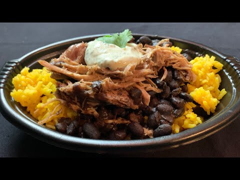 Pollo Tropical Pulled Pork Black Beans and Yellow Rice