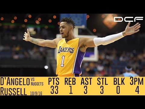 D'Angelo Russell 33 pts vs Nuggets 10/8/16