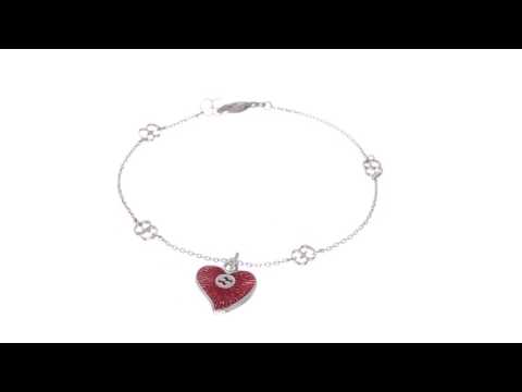 Gucci Enameled Heart Bracelet SKU:8932091