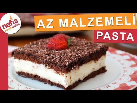 AZ MALZEMELİ EN KOLAY PASTA - Çikolatalı Muhallebili Pasta