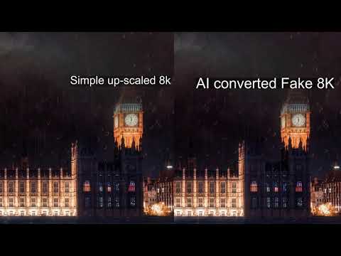HD(1080)の動画を8K動画にアップコンバート実験　difference between two fake 8K footage. A Test of upscaling technology