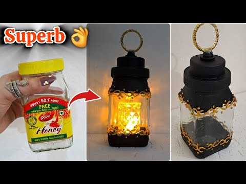 Waste Bottle Decoration Ideas! Empty Glass Bottle Reuse Ideas | Upcycling | Lamp