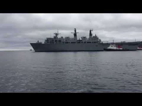 HMS Albion leaving Devonport 29th August 2017