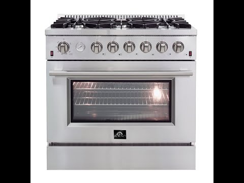 FFSGS6291-36 - 36″ Gas Range FORNO ALTA QUALITA Pro-Style Gas 6 Italian Burners 83,000 BTU