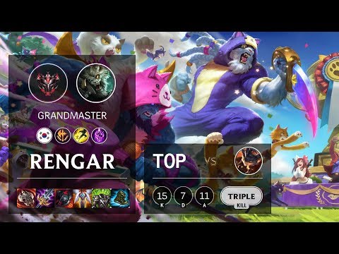 Rengar Top vs Rumble - KR Grandmaster Patch 10.5