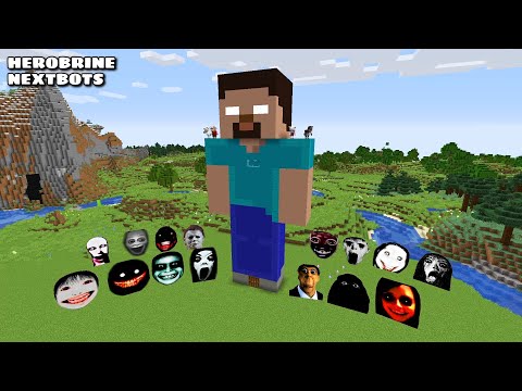 SURVIVAL HEROBRINE HOUSE WITH 100 NEXTBOTS in Minecraft - Gameplay - Coffin Meme