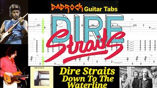Down To The Waterline - Dire Straits - Guitar + Bass TABS Lesson