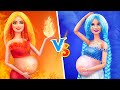 Desafío de Caliente vs Frío / 12 Trucos y Manualidades para Barbie Embarazada