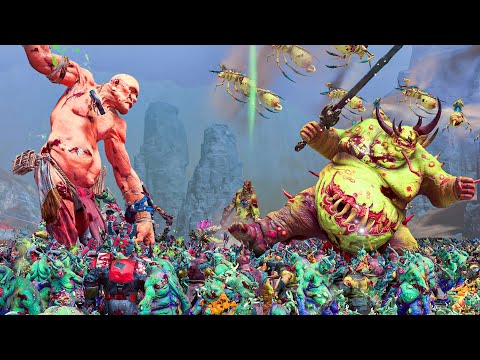 GREENSKINS vs NURGLE - TotalWar Warhammer 3 cinematic battle