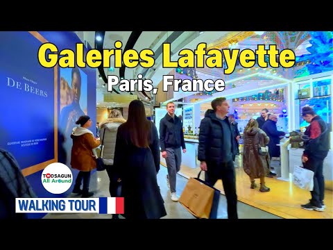 🇫🇷 Galeries Lafayette Haussmann Paris, França no Festival de Ano Novo [4K]