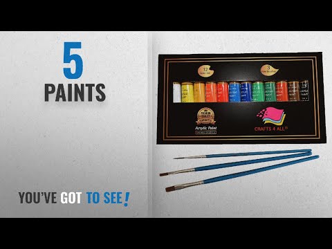 Top 10 Paints [2018]: Acrylic paint 12 Set by Crafts 4 All For Paper,canvas,wood,ceramic,fabric &