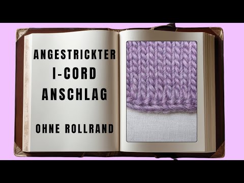 I-cord cast-on without rolled edge in stockinette stitch