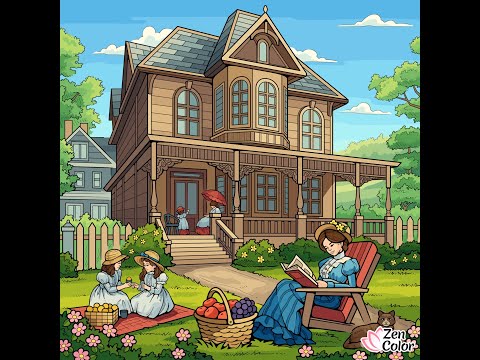 Zen Color app paint by Numbers Color with me Enjoying the garden #retro #colour #relax #reading - YouTube