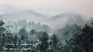 Create Amazing Depth Using Just 2 Colors / easy tutorial 
