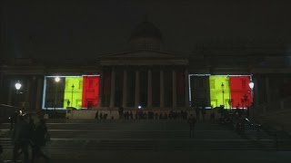 London landmarks shine Belgium flag as tribute to Brussels attacks