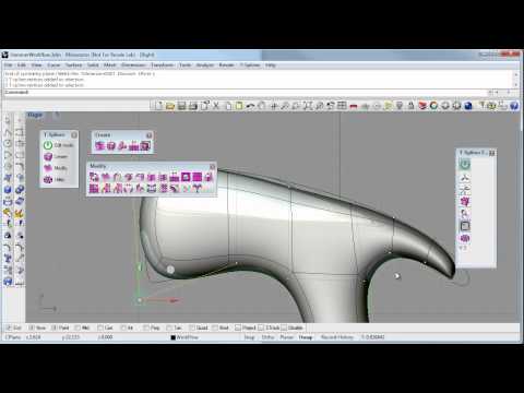 T-Splines for Rhino exercise 4: modeling a hammer