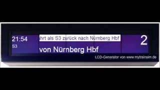 preview picture of video 'Bahnsteigansage für die S3 von Nürnberg Hbf'