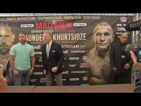 HOLD ME! BILLY JOE SAUNDERS OPTS TO HUG JULY 8TH OPPONENT AVTANDIL KHURTSIDZE IN BIZARRE FACE OFF