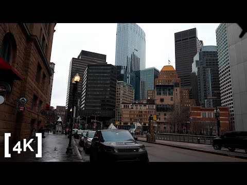 [4K] Walk After Rain | Boston, MA | Binaural City Sounds | ASMR Walking