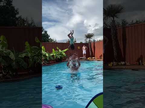 Stunt in the pool! #cheer #stunt #gymnastics